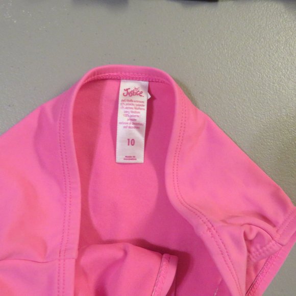 Pink & Blue 2 Pcs Justice Tankini Swimsuit Size 10 - Picture 5 of 13